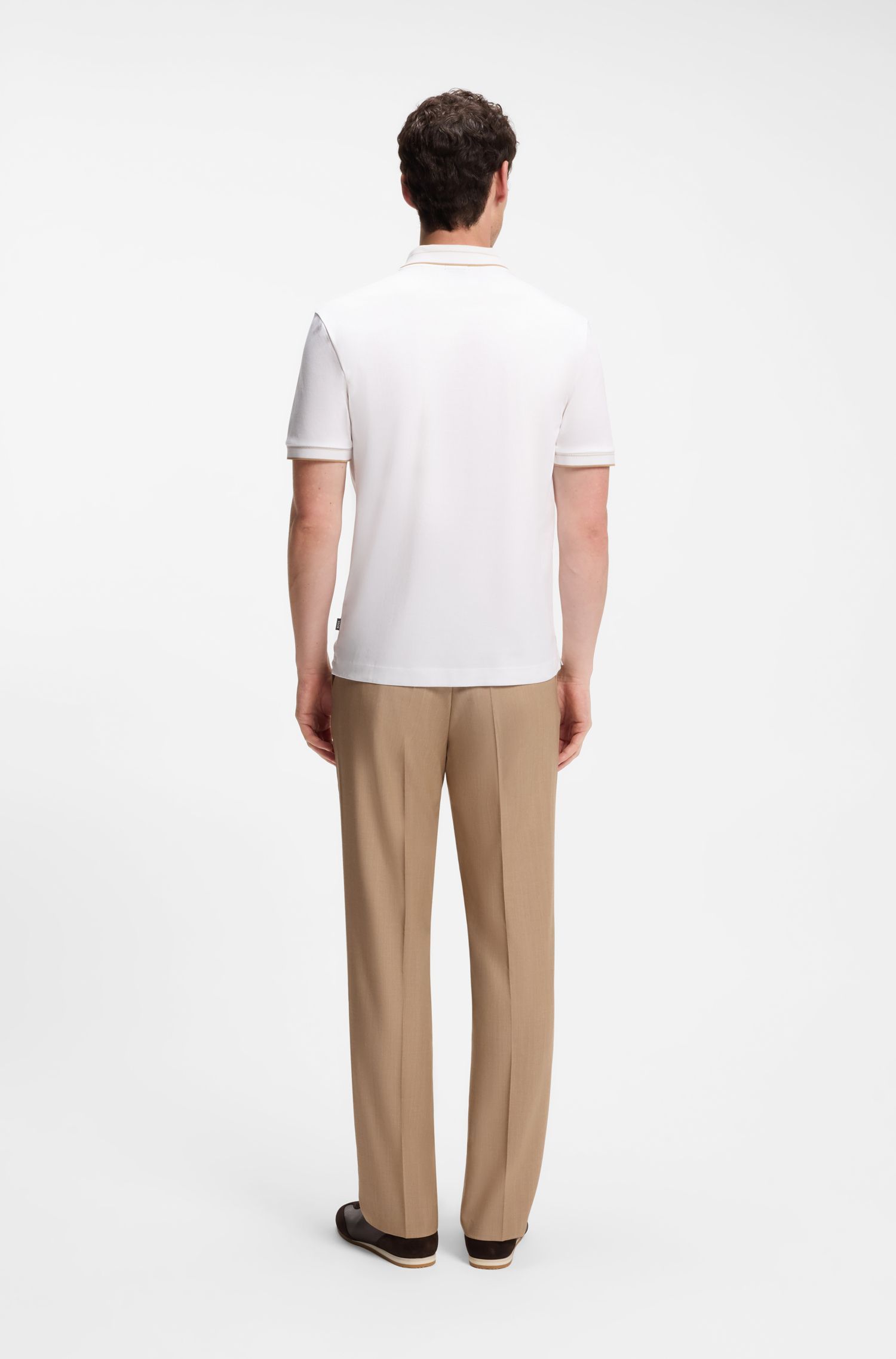 BOSS - Áo polo dáng ôm làm từ vải cotton mercerized.