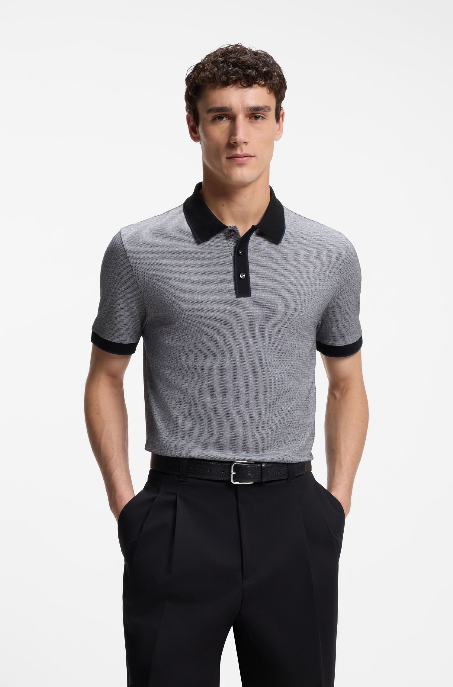 Áo polo dáng regular fit chất liệu cotton