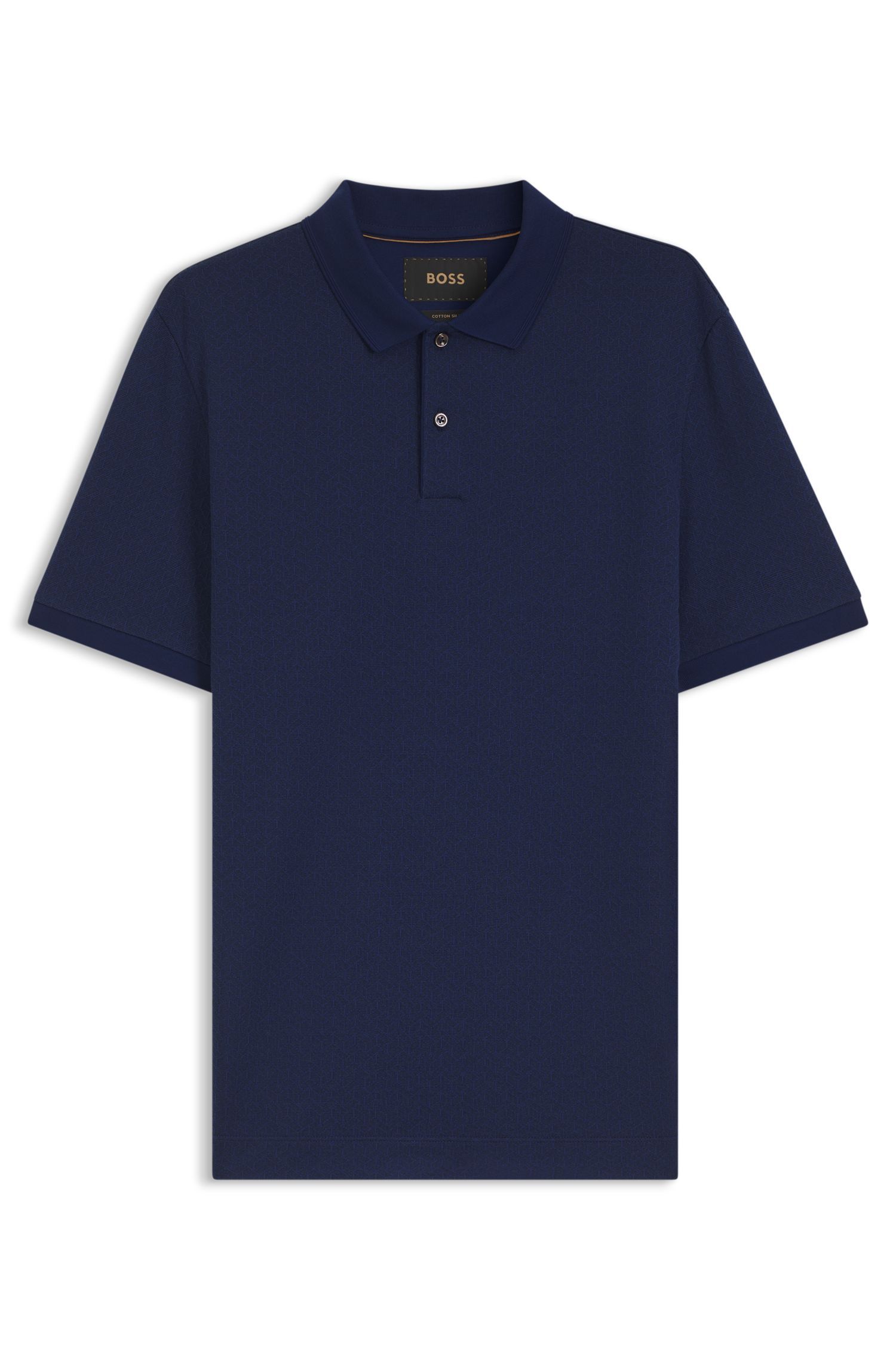 BOSS - Áo polo dáng regular fit làm từ chất liệu jacquard cotton-lụa.