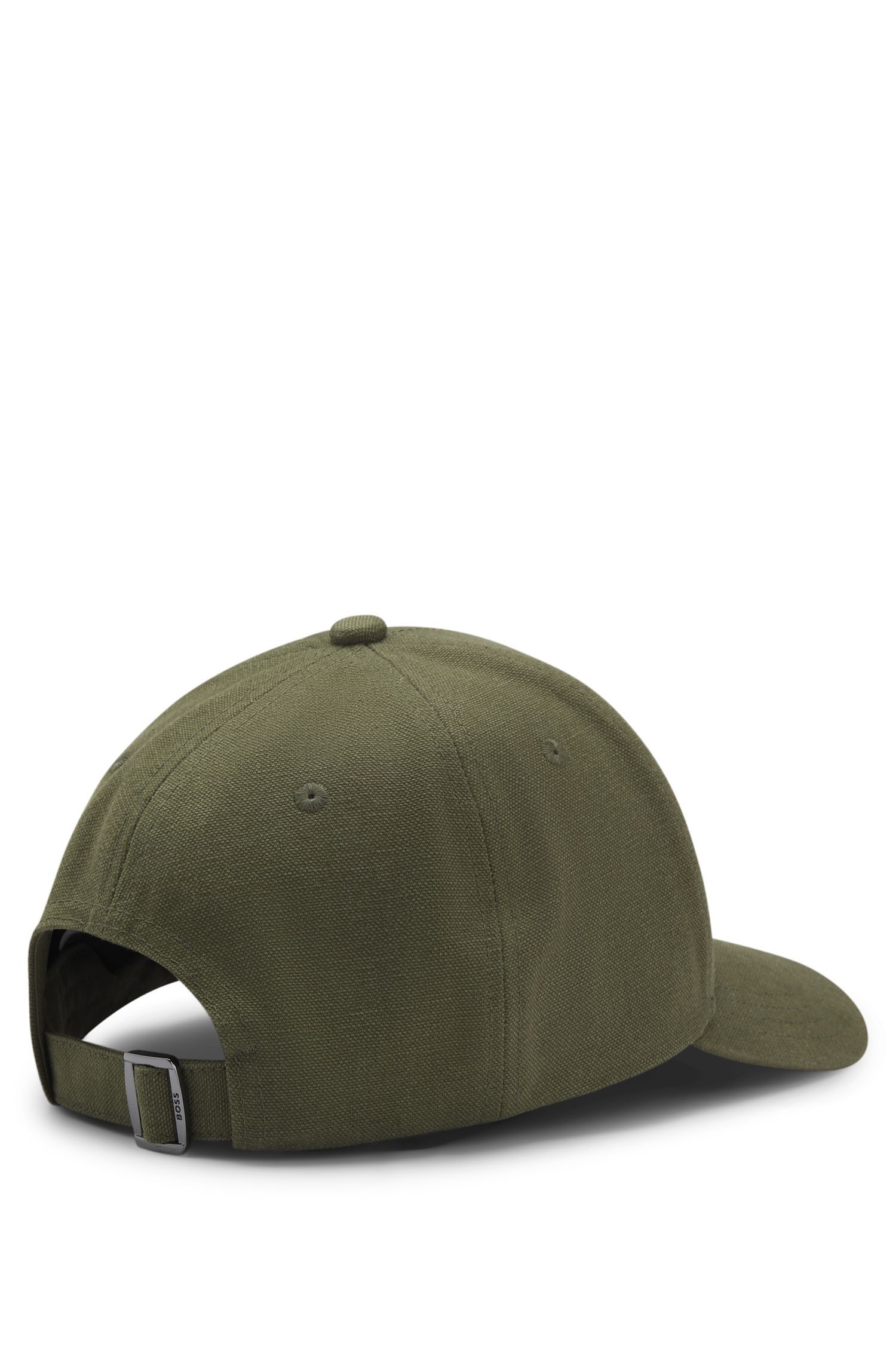 Mũ lưỡi trai canvas cotton với huy hiệu Double B