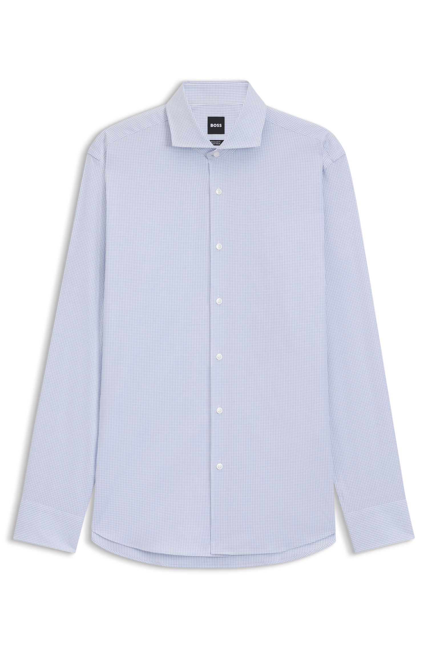 BOSS - Áo sơ mi dáng regular fit chất liệu cotton co giãn có phom dáng chắc chắn