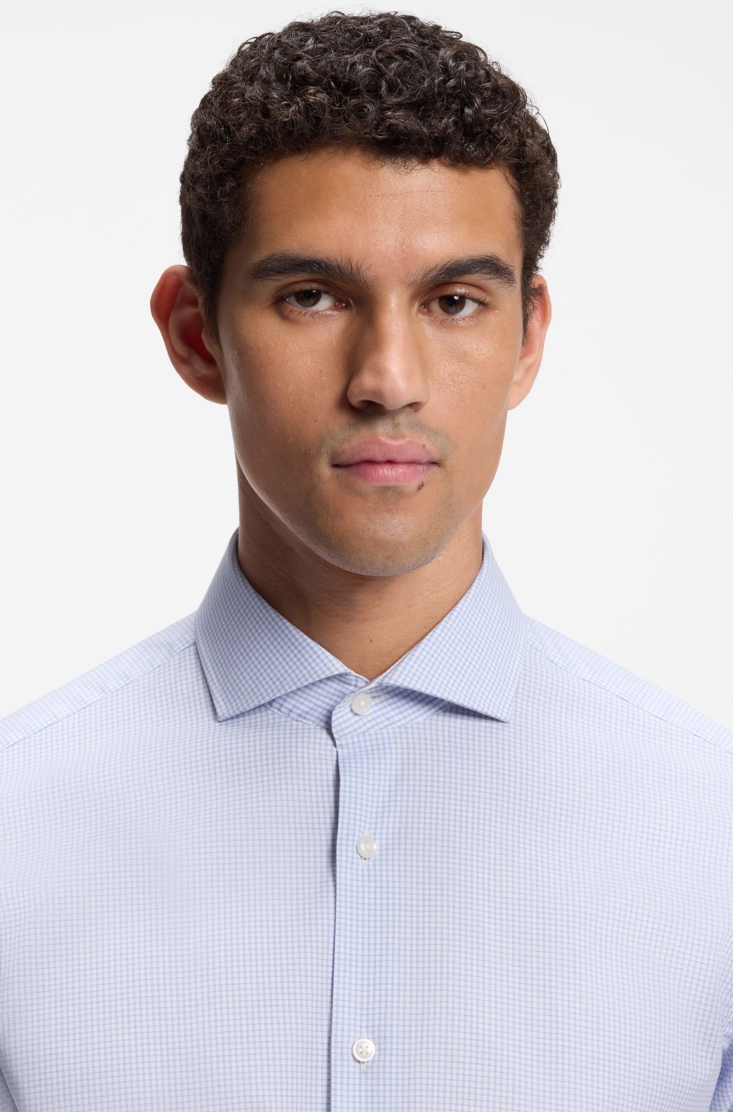 BOSS - Áo sơ mi dáng regular fit chất liệu cotton co giãn có phom dáng chắc chắn