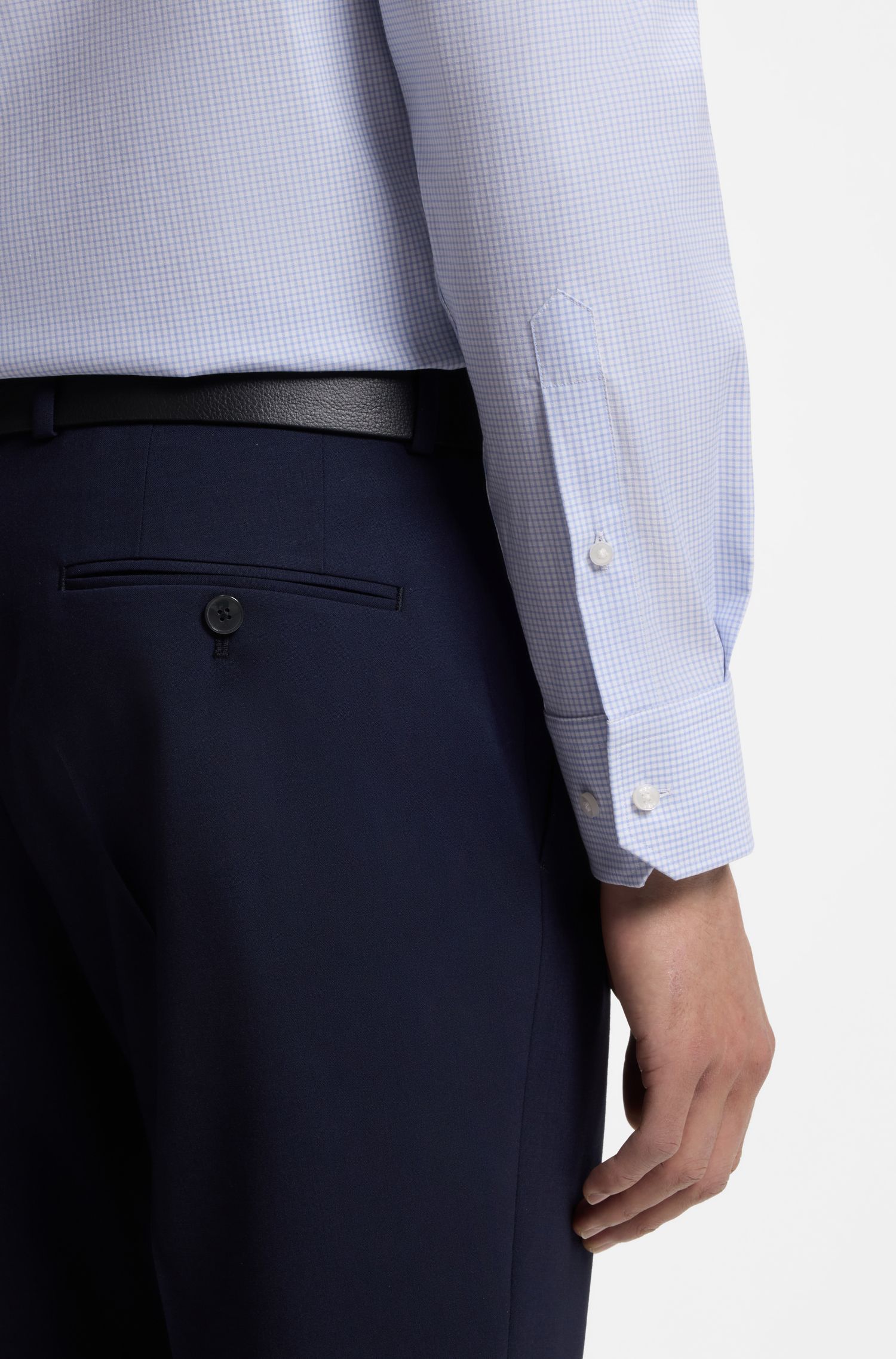 BOSS - Áo sơ mi dáng regular fit chất liệu cotton co giãn có phom dáng chắc chắn
