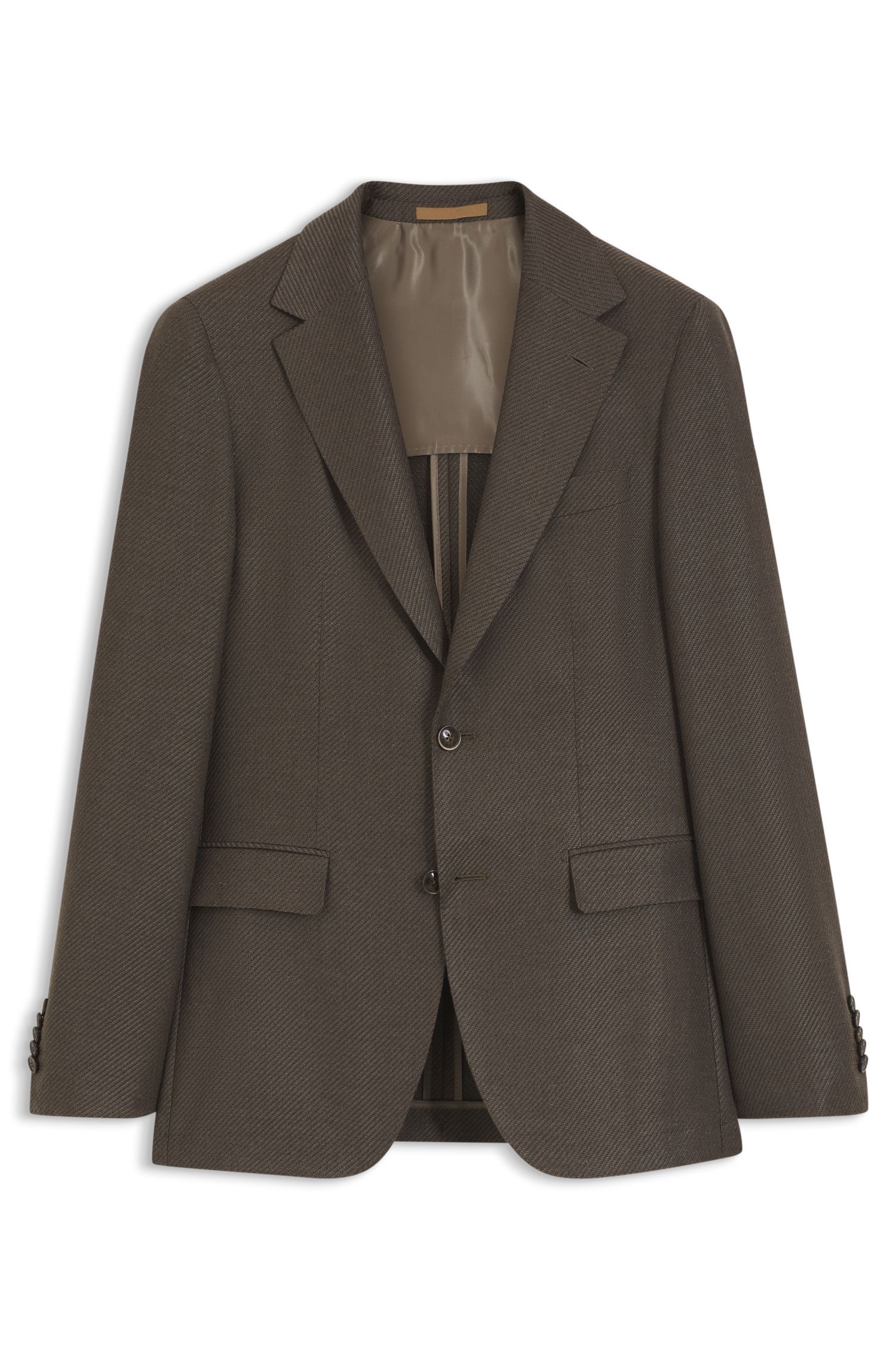 BOSS - Áo khoác dáng regular fit bằng len linen lụa và cashmere