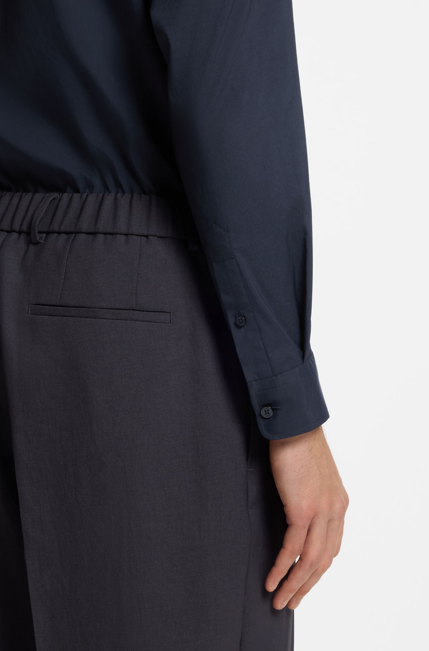 BOSS - Áo sơ mi dáng regular fit hiệu năng cao với họa tiết nhỏ