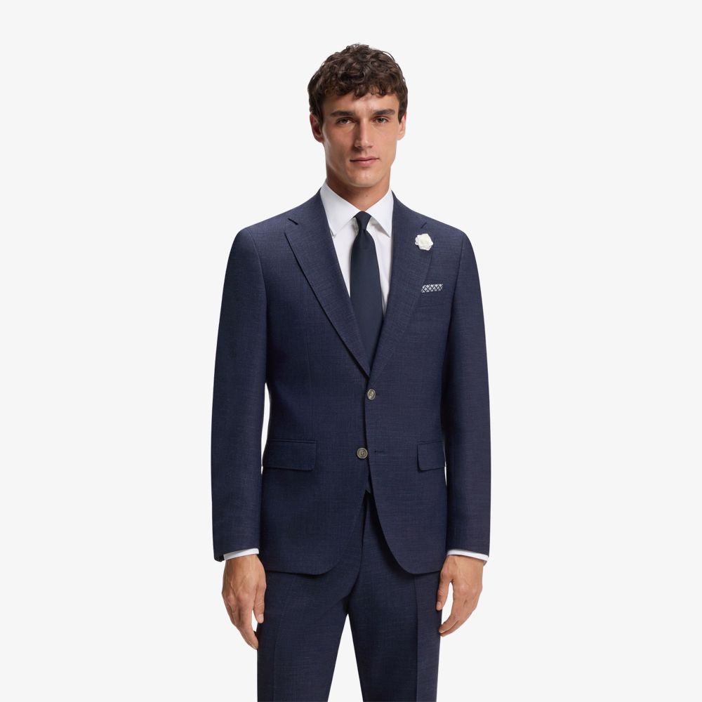 BOSS - Áo blazer dáng ôm làm từ vải co giãn pha trộn