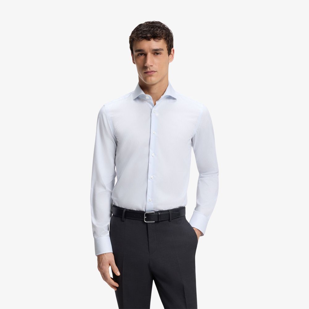 BOSS - Áo sơ mi dáng ôm chất liệu cotton không nhăn