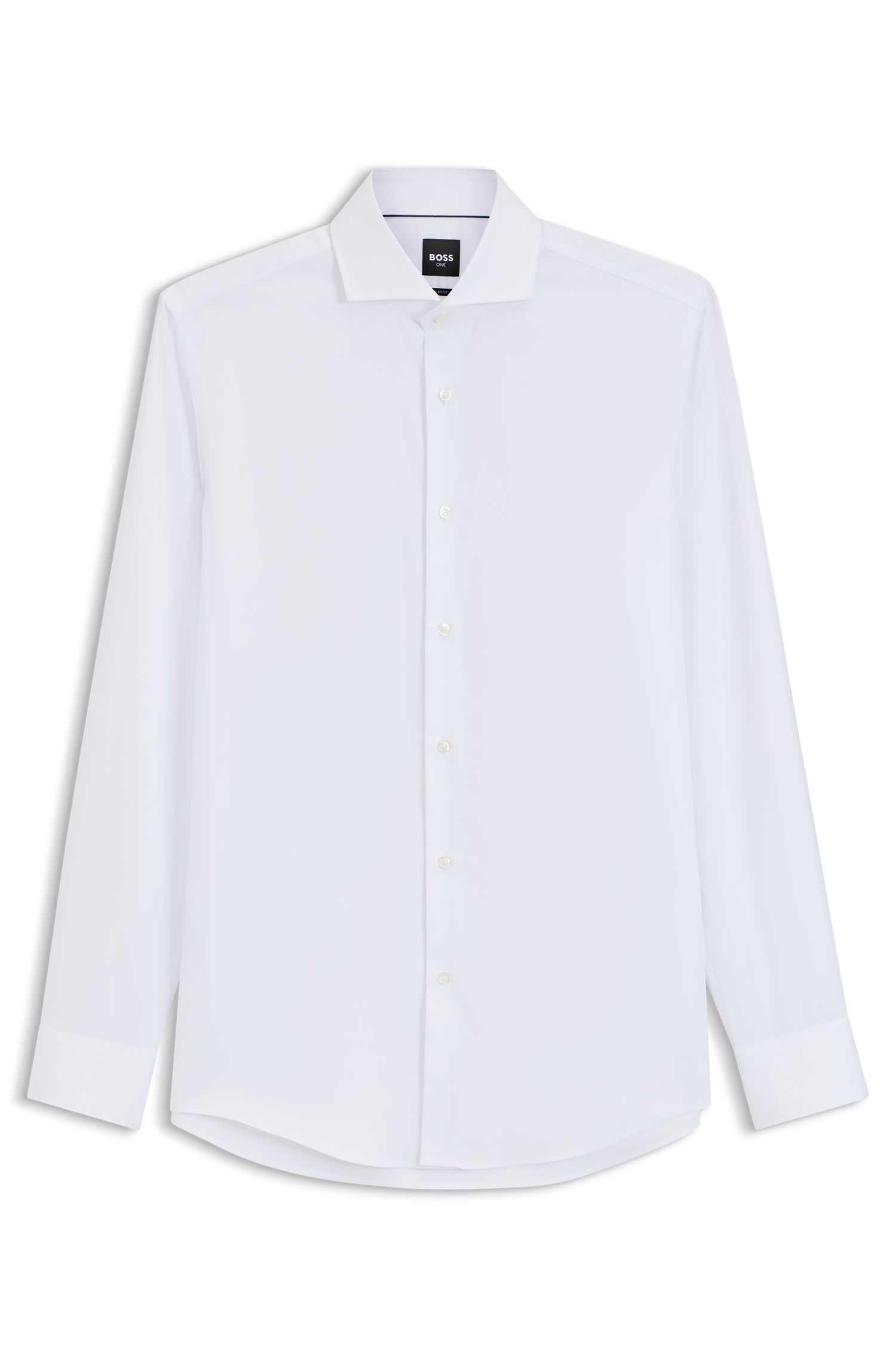 BOSS - Áo sơ mi dáng ôm được làm từ chất liệu pha cotton chống nhăn.