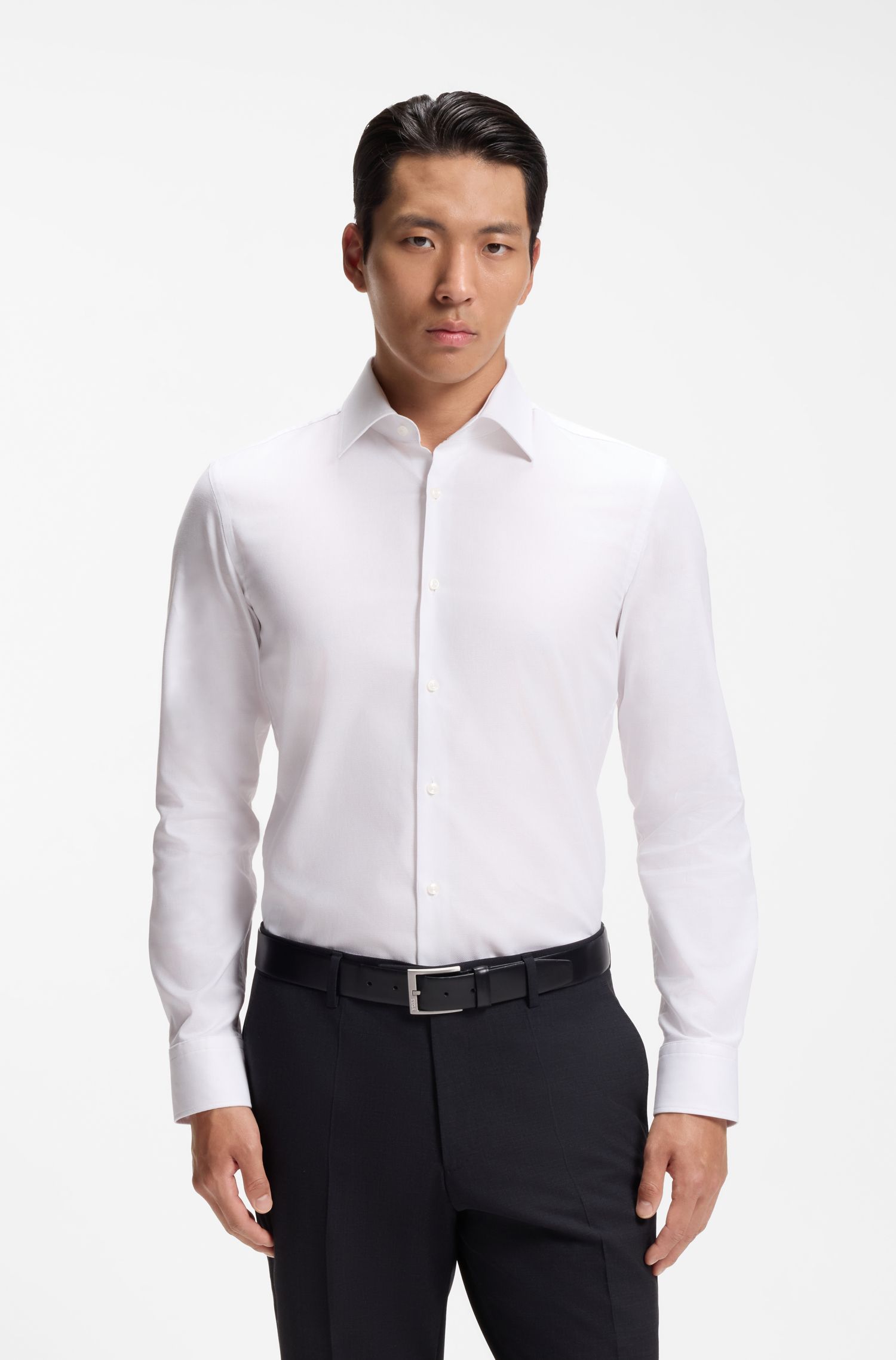 Áo sơ mi BOSS bằng cotton co giãn