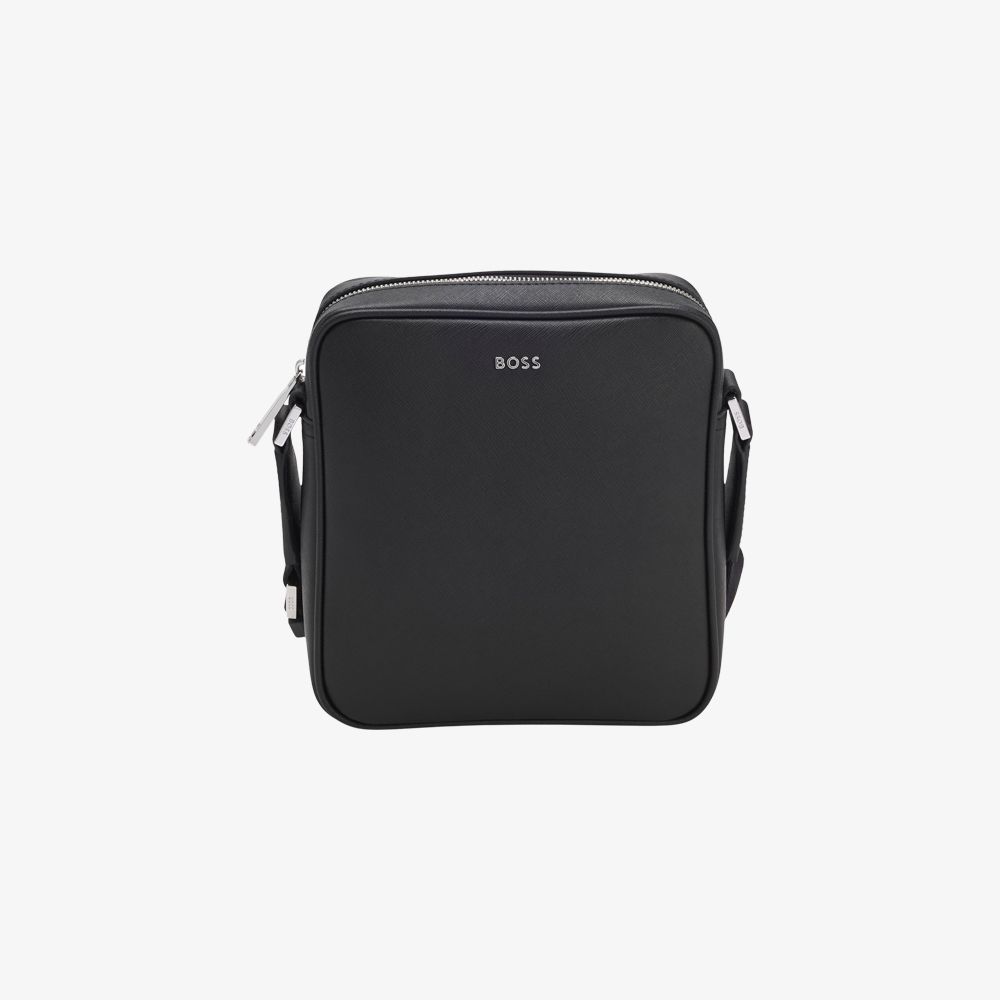 BOSS - Túi xách phóng viên với logo chữ màu bạc.