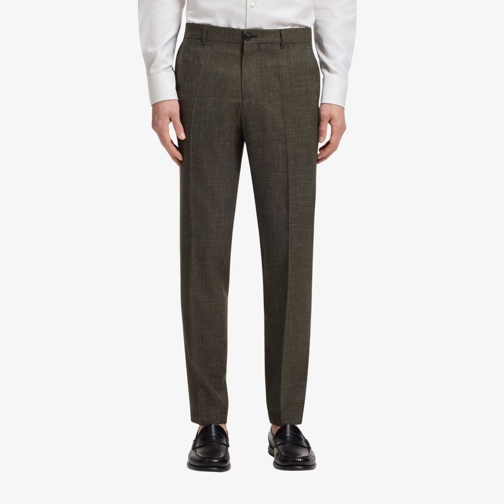 Quần tây slim fit bằng len nguyên chất pha linen
