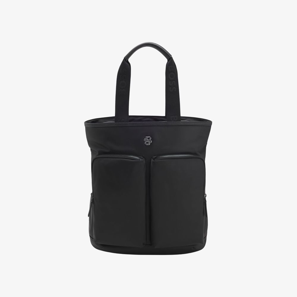 BOSS - Ba lô kiểu dáng tote với họa tiết monogram Double B