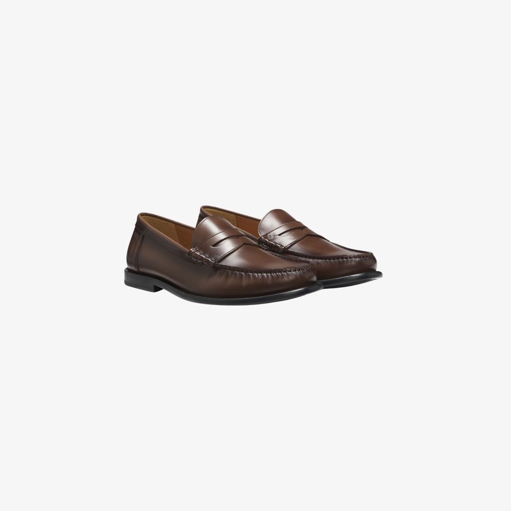 BOSS - Giày moccasin da với viền trang trí hình đồng xu