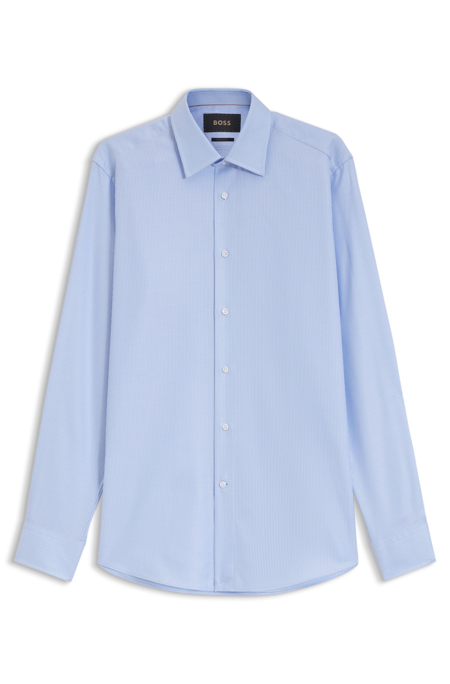 BOSS - Áo sơ mi dáng regular fit chất liệu cotton sản xuất tại Ý