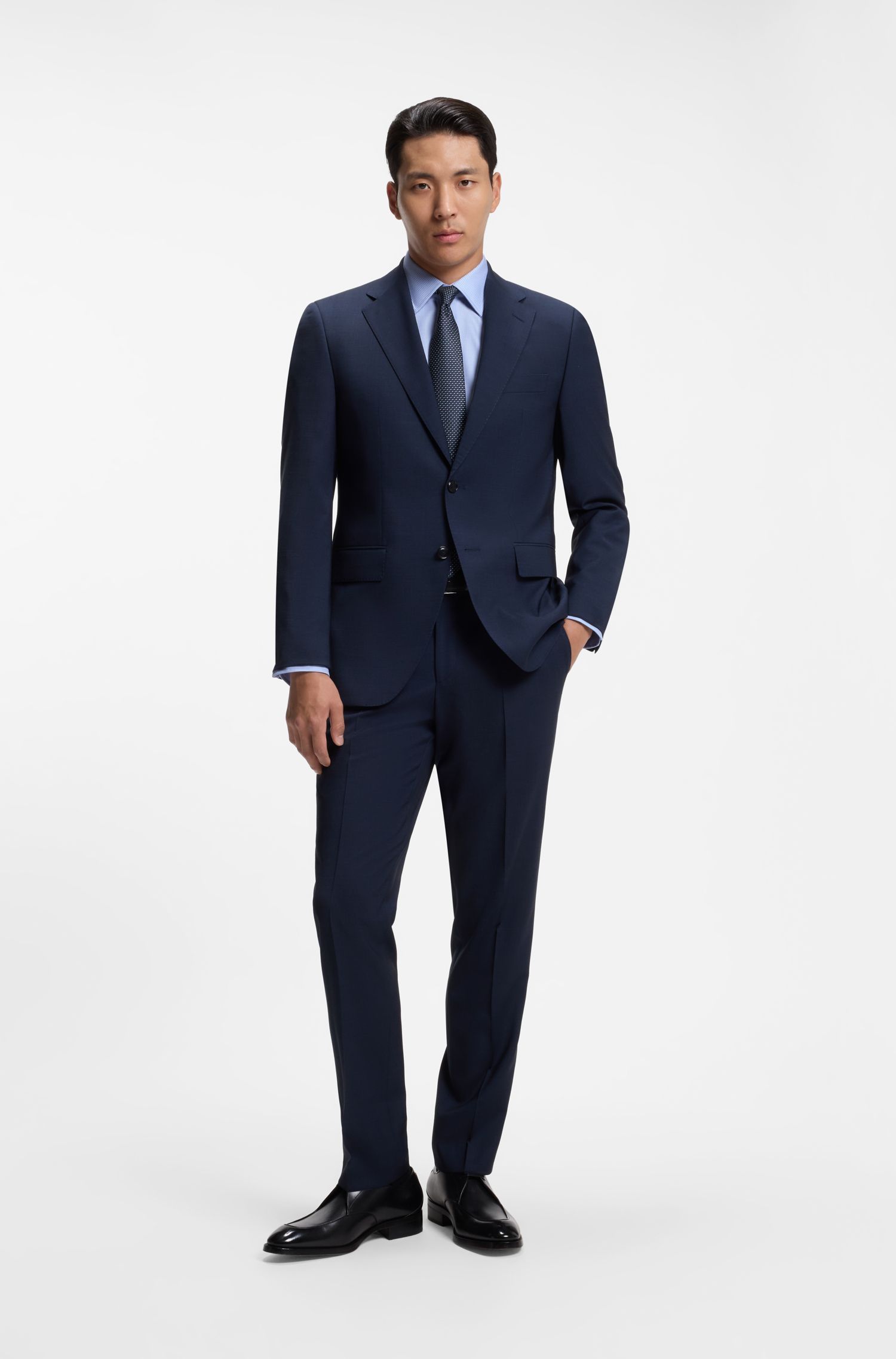 BOSS - Áo sơ mi dáng regular fit chất liệu cotton sản xuất tại Ý