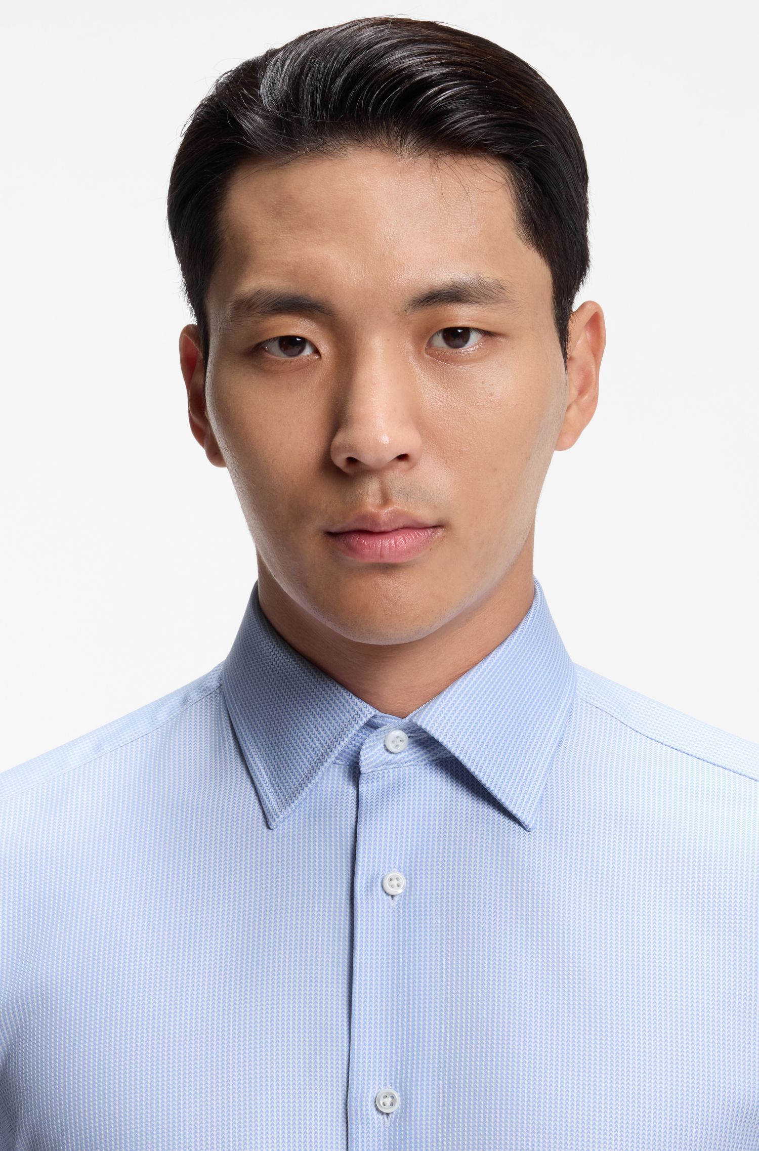BOSS - Áo sơ mi dáng regular fit chất liệu cotton sản xuất tại Ý