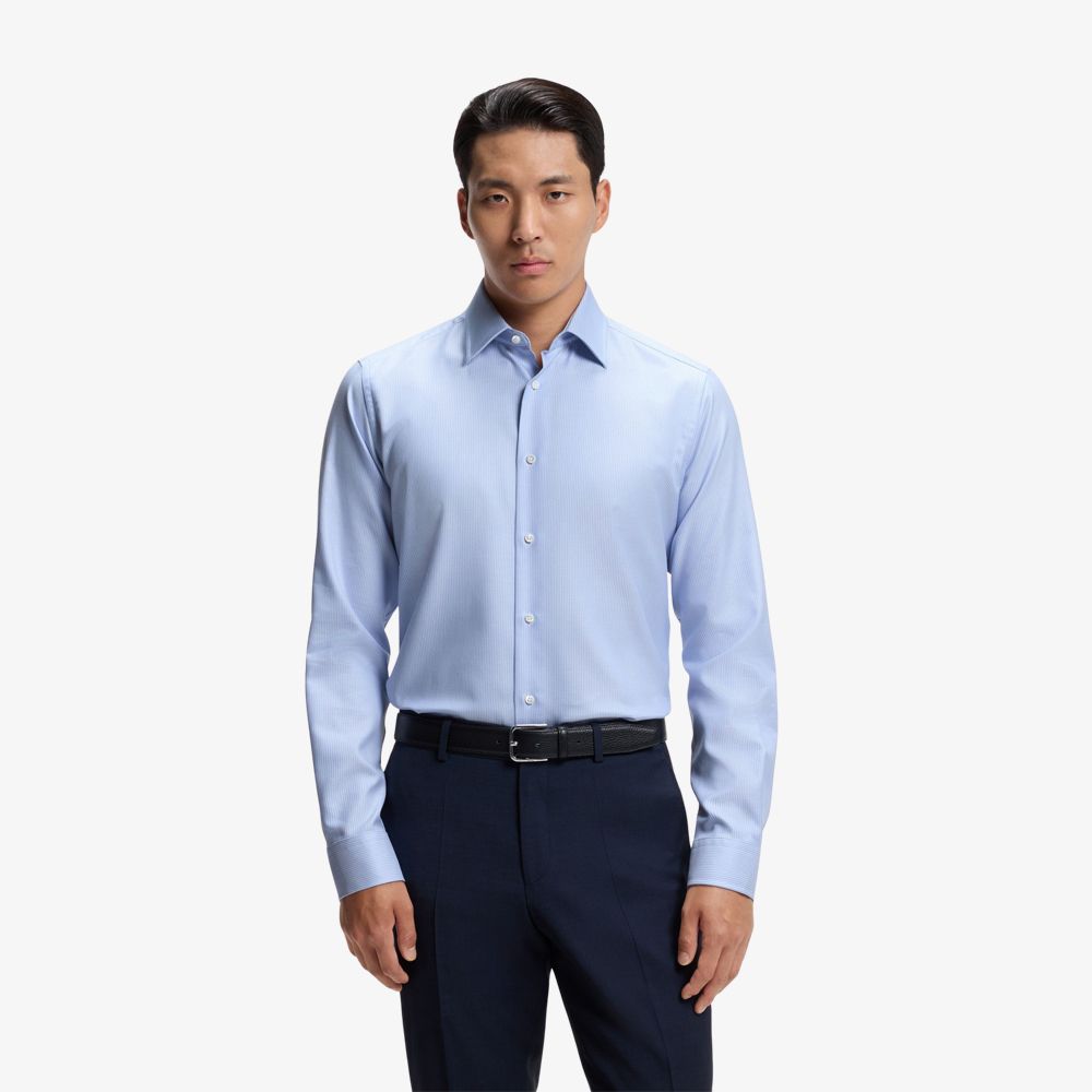 BOSS - Áo sơ mi dáng regular fit chất liệu cotton sản xuất tại Ý