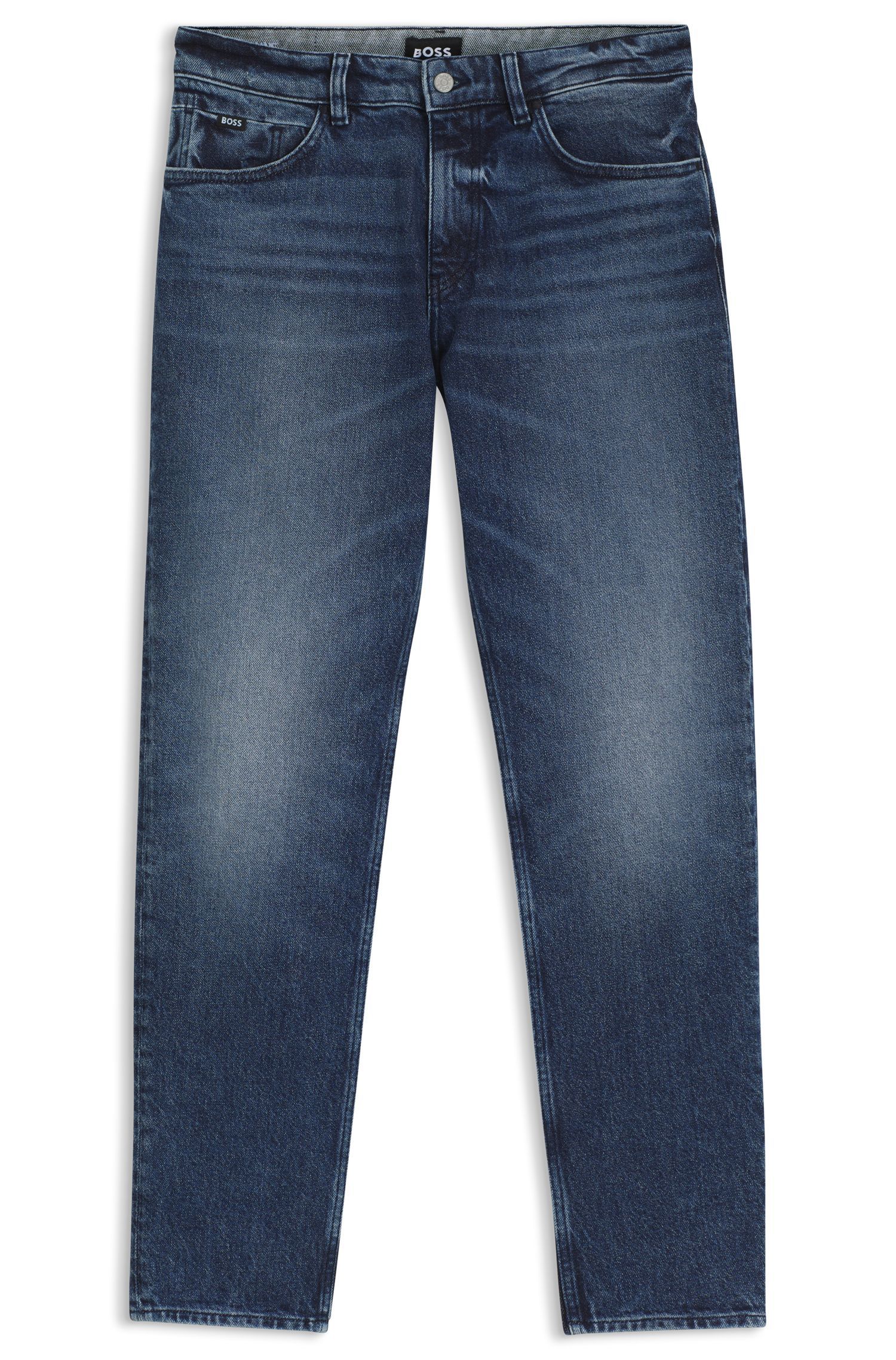 BOSS - Quần jeans dáng regular fit hiệu Maine chất liệu denim màu chàm