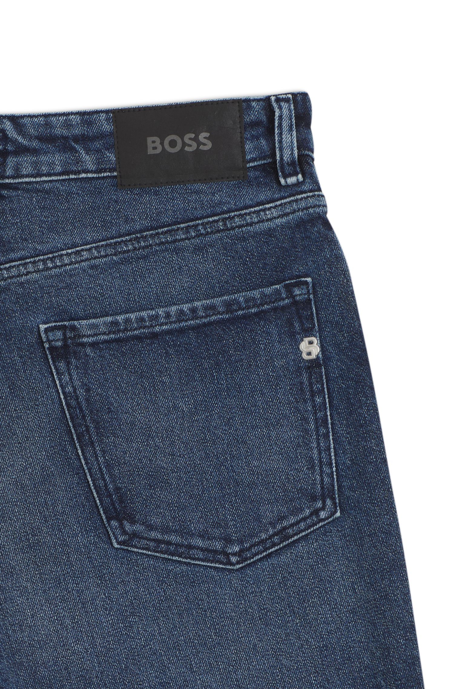 BOSS - Quần jeans dáng regular fit hiệu Maine chất liệu denim màu chàm