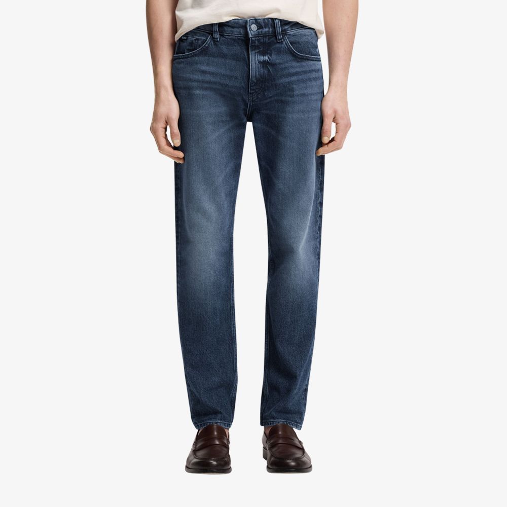 BOSS - Quần jeans dáng regular fit hiệu Maine chất liệu denim màu chàm