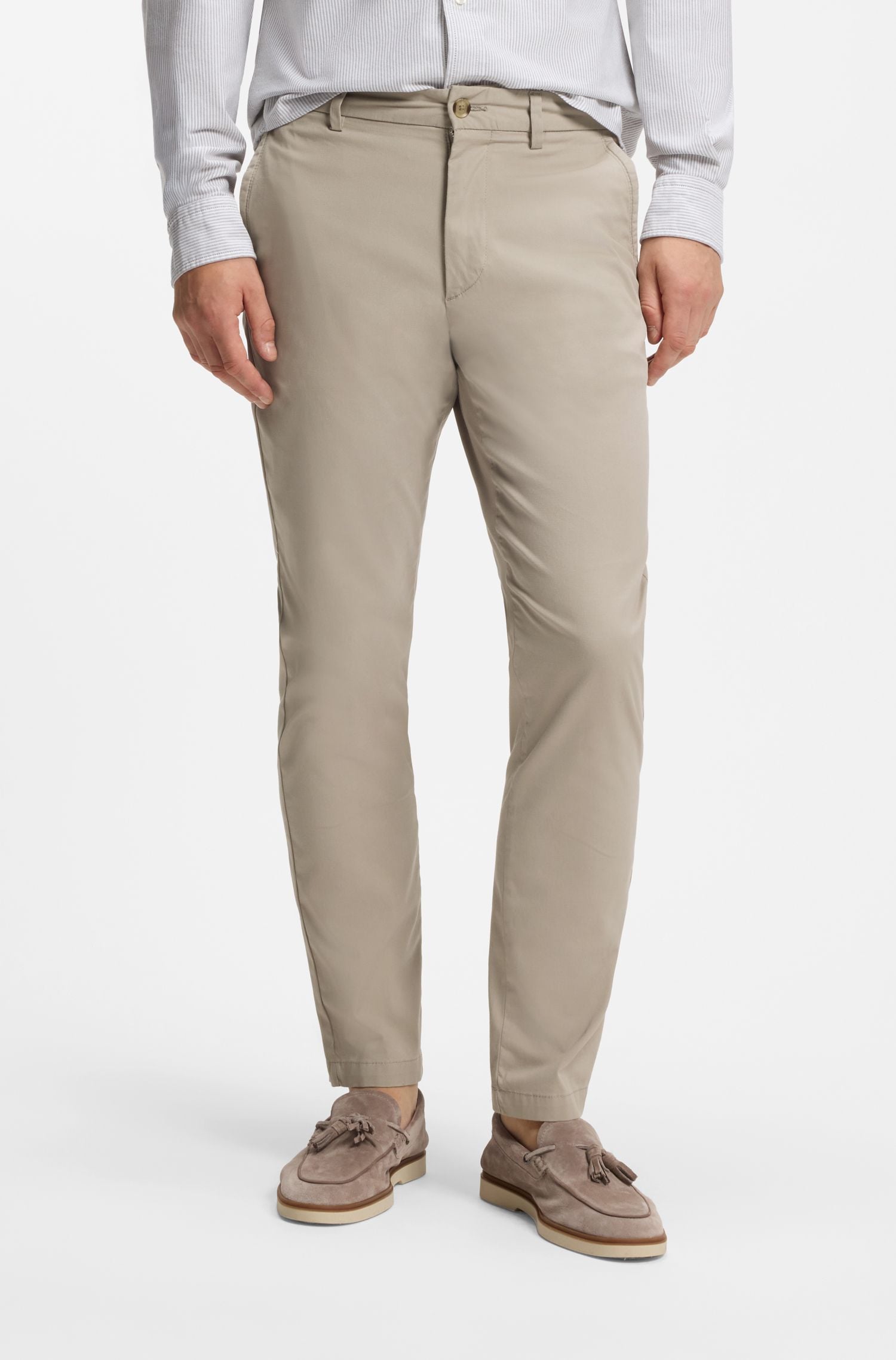 Quần tây slim fit bằng cotton co giãn dệt dobby