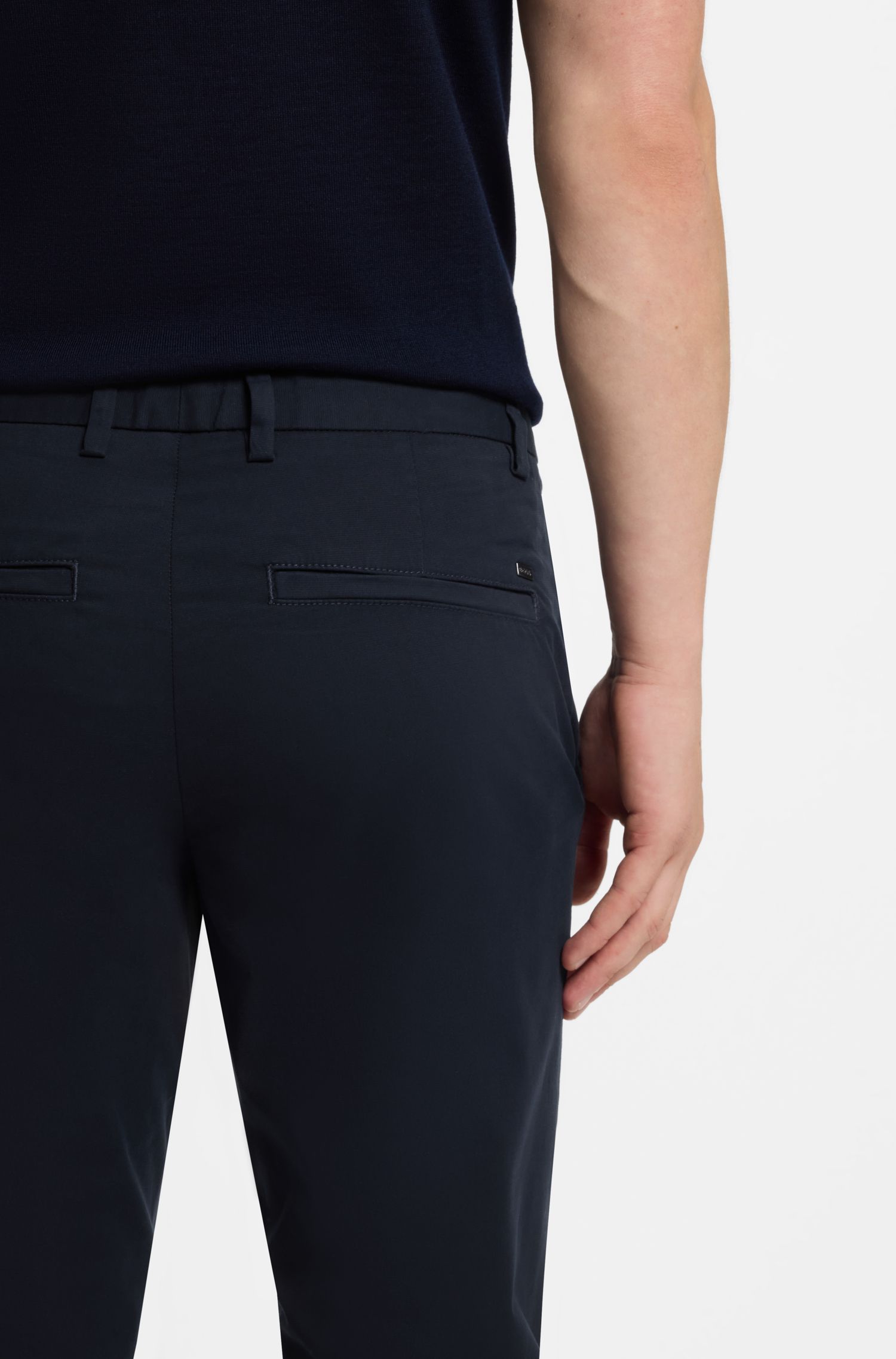 Quần tây slim fit bằng cotton co giãn dệt dobby