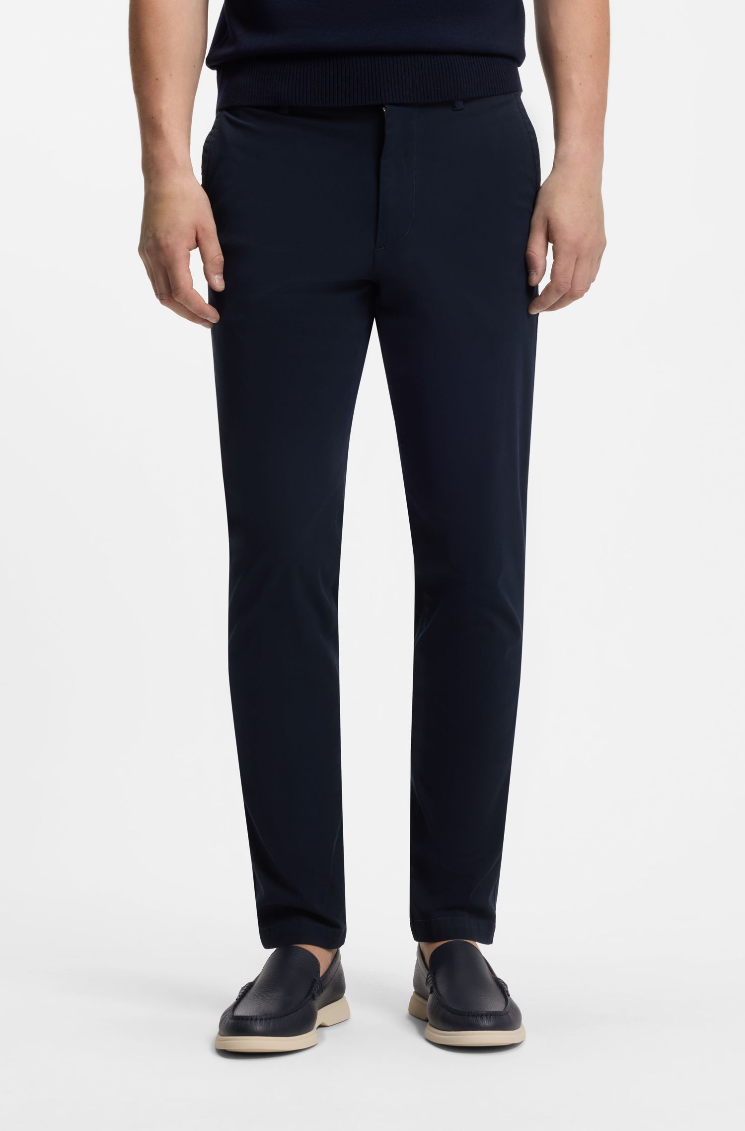 Quần tây slim fit bằng cotton co giãn dệt dobby