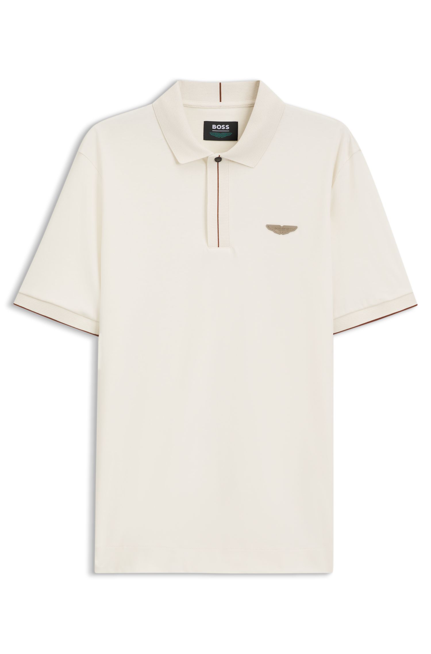 Áo polo BOSS x ASTON MARTIN chất liệu cotton mercerized