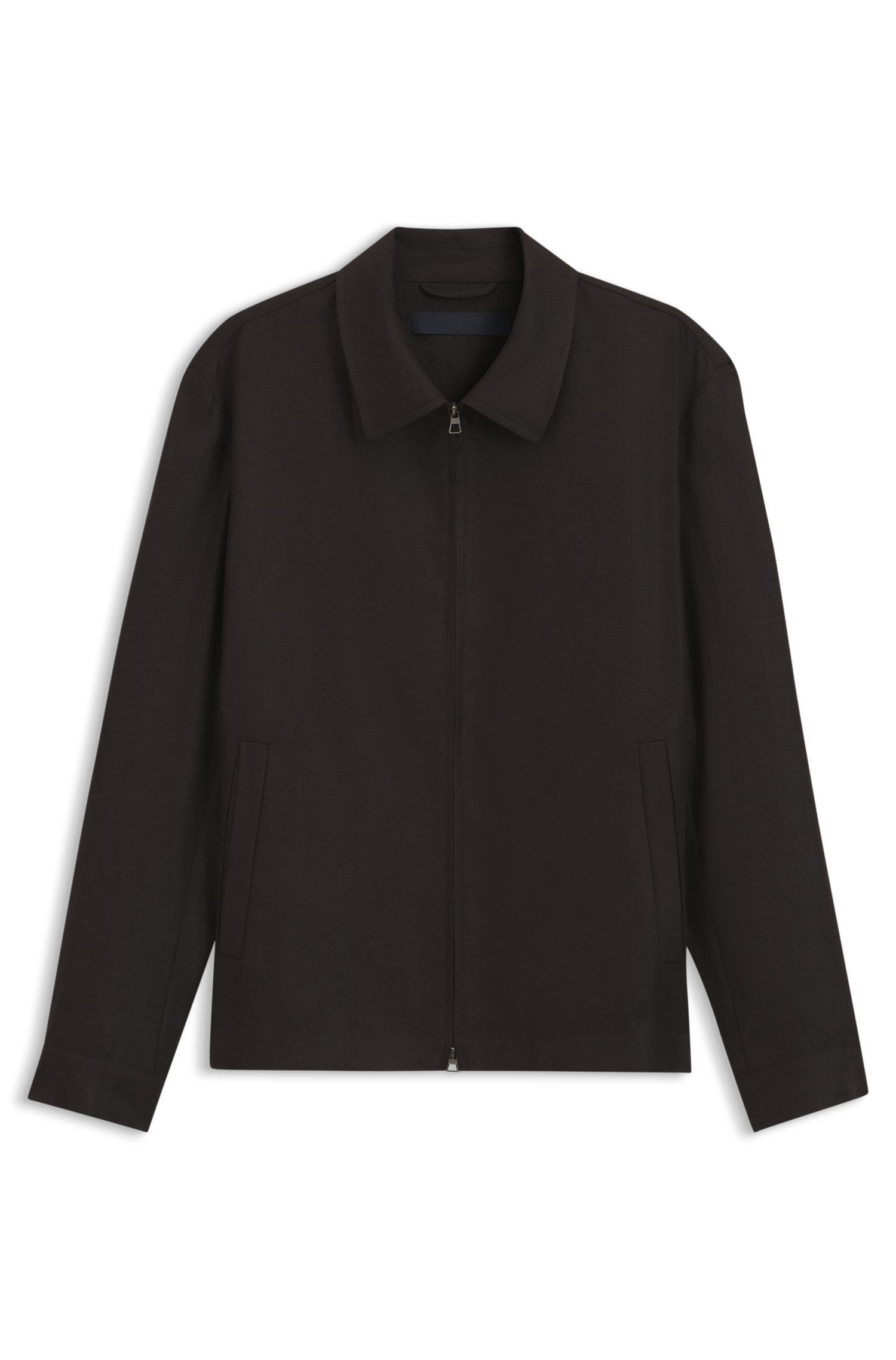 BOSS - Áo khoác linen BOSS BY BECKHAM relaxed fit