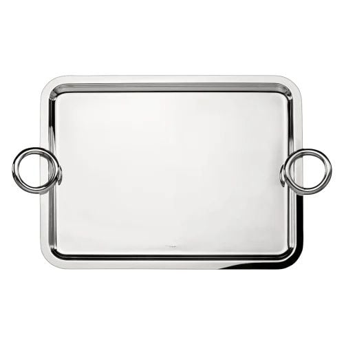 Khay có tay cầm mạ bạc 43x31cm VERTIGO