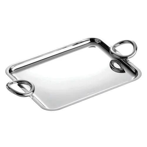 Khay có tay cầm mạ bạc 20x16cm VERTIGO