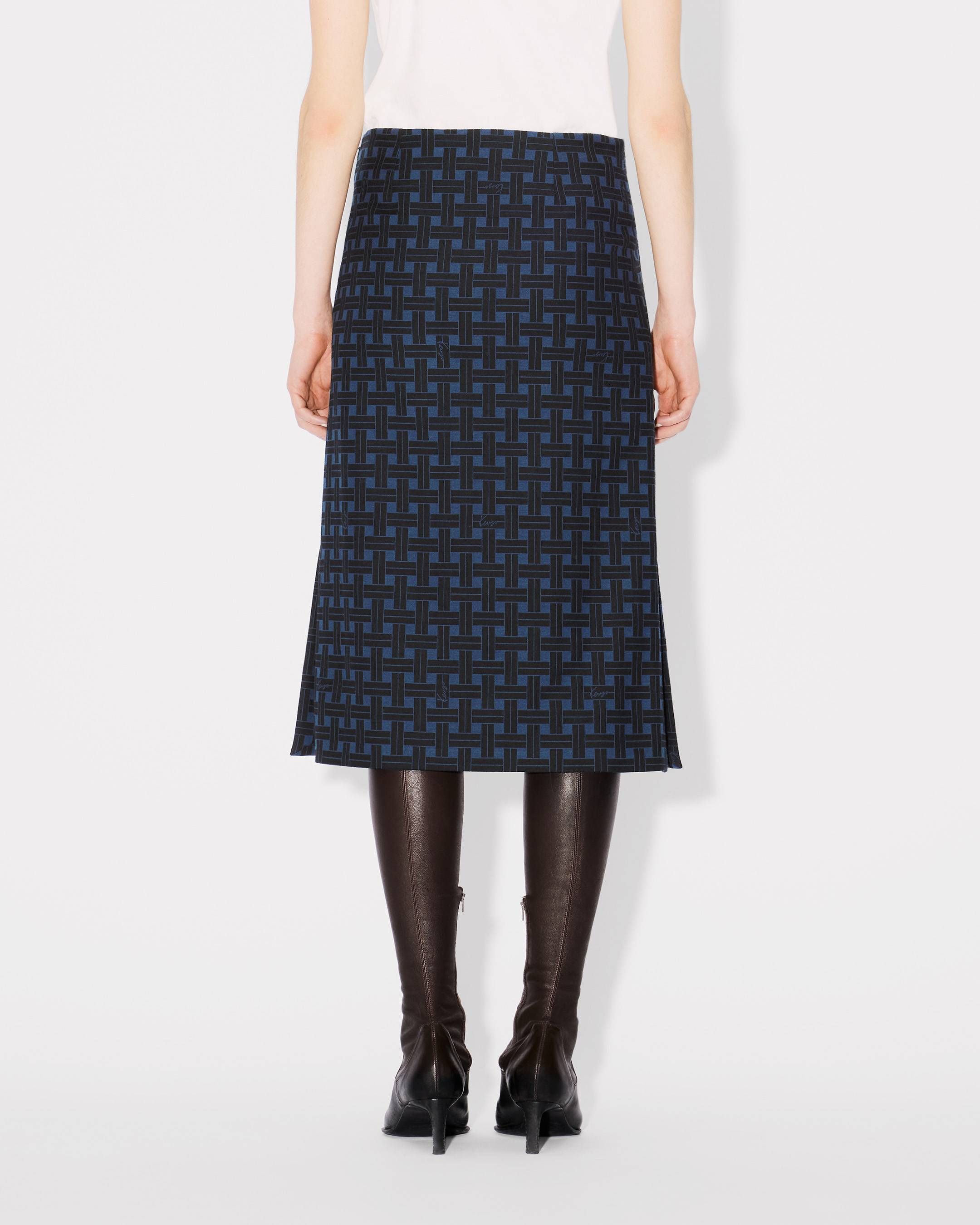 Kenzo - Chân váy midi kẻ caro KENZO Weave dáng suông
