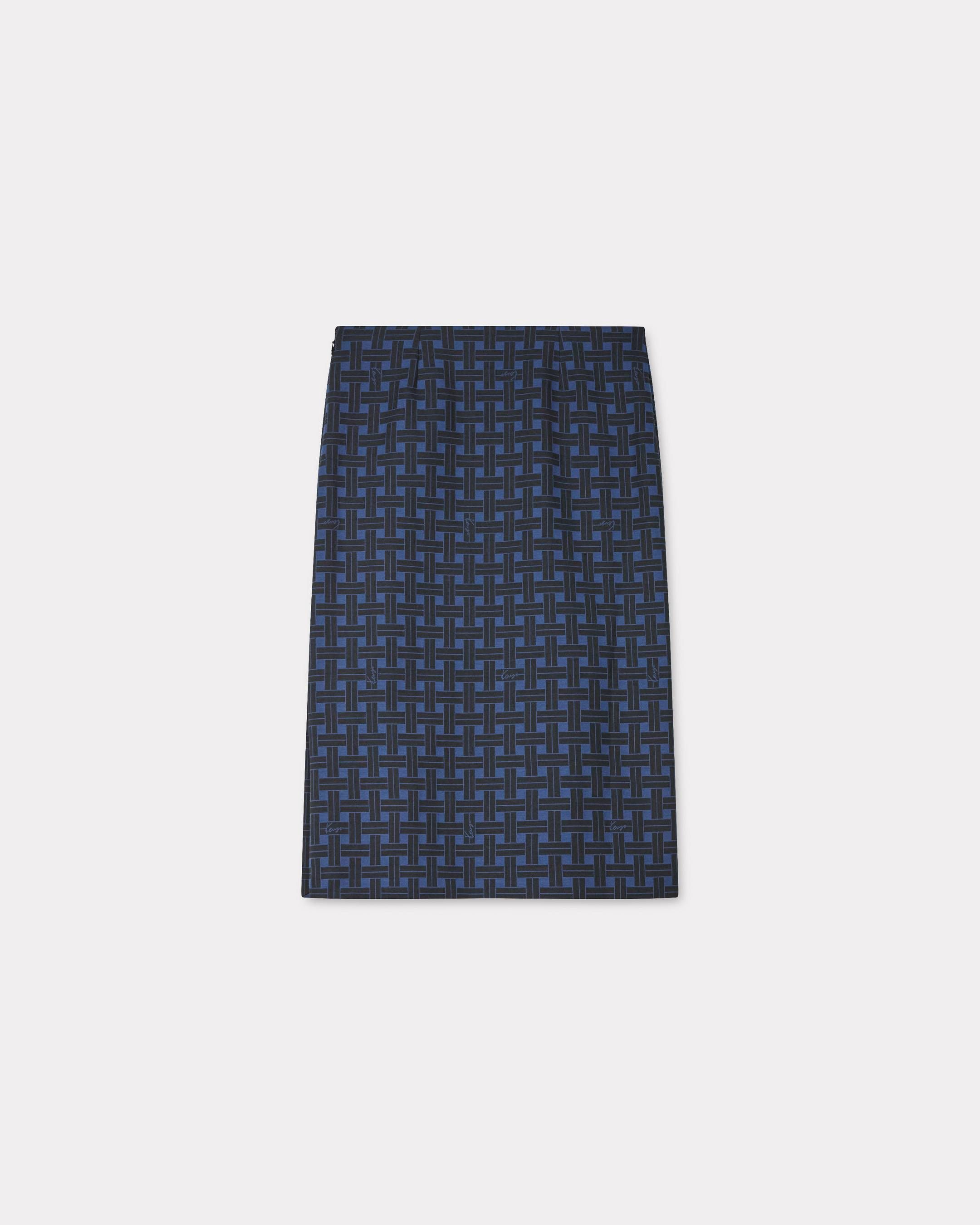 Kenzo - Chân váy midi kẻ caro KENZO Weave dáng suông