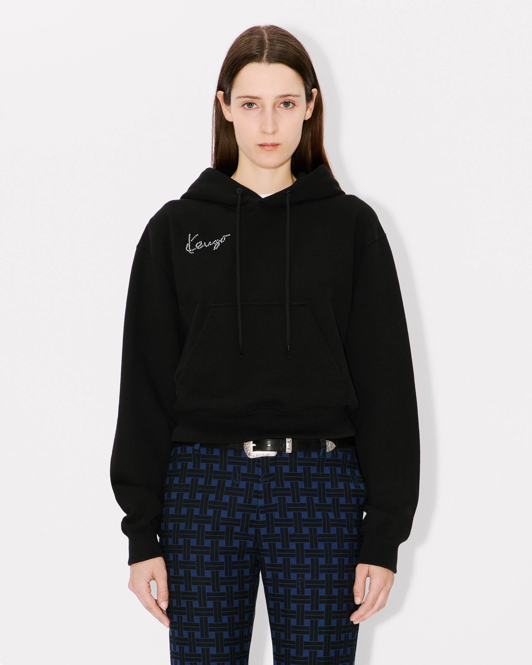 Kenzo - Áo hoodie thêu KENZO Star Tiger dáng crop