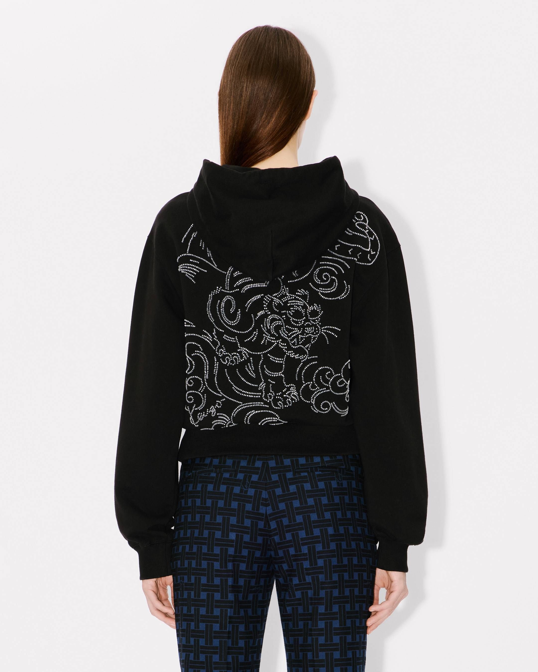 Kenzo - Áo hoodie thêu KENZO Star Tiger dáng crop