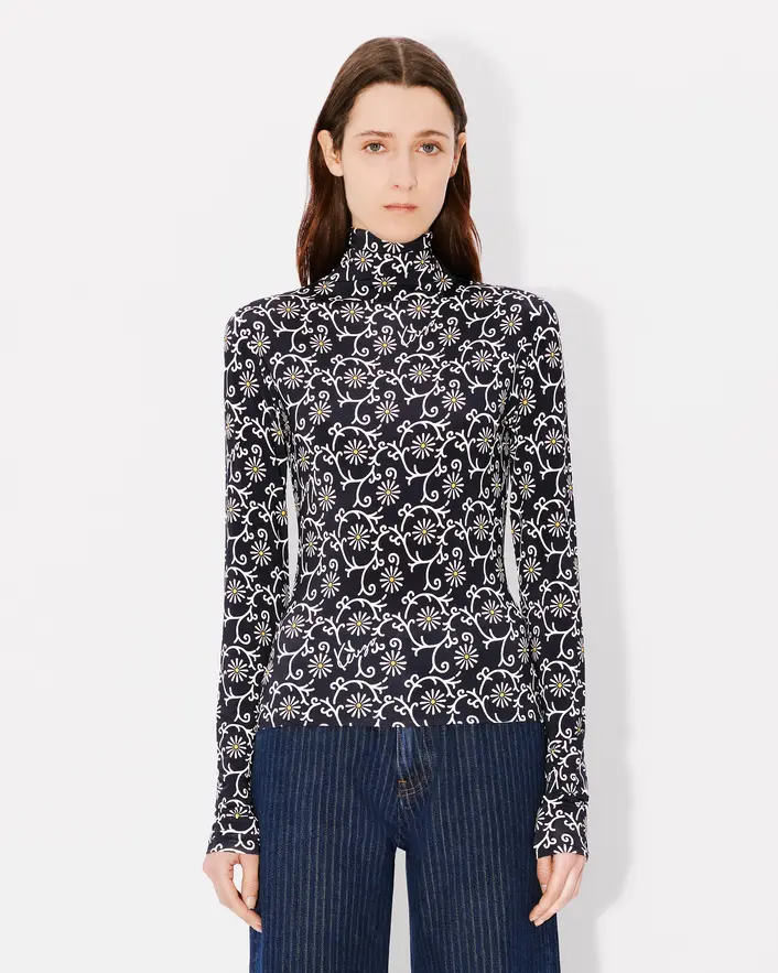 Kenzo - Áo dài tay cổ lọ họa tiết hoa KENZO Marguerite