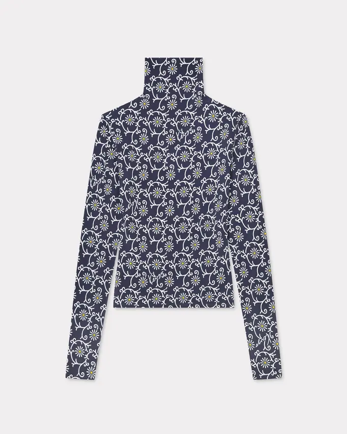 Áo dài tay cổ lọ họa tiết hoa KENZO Marguerite