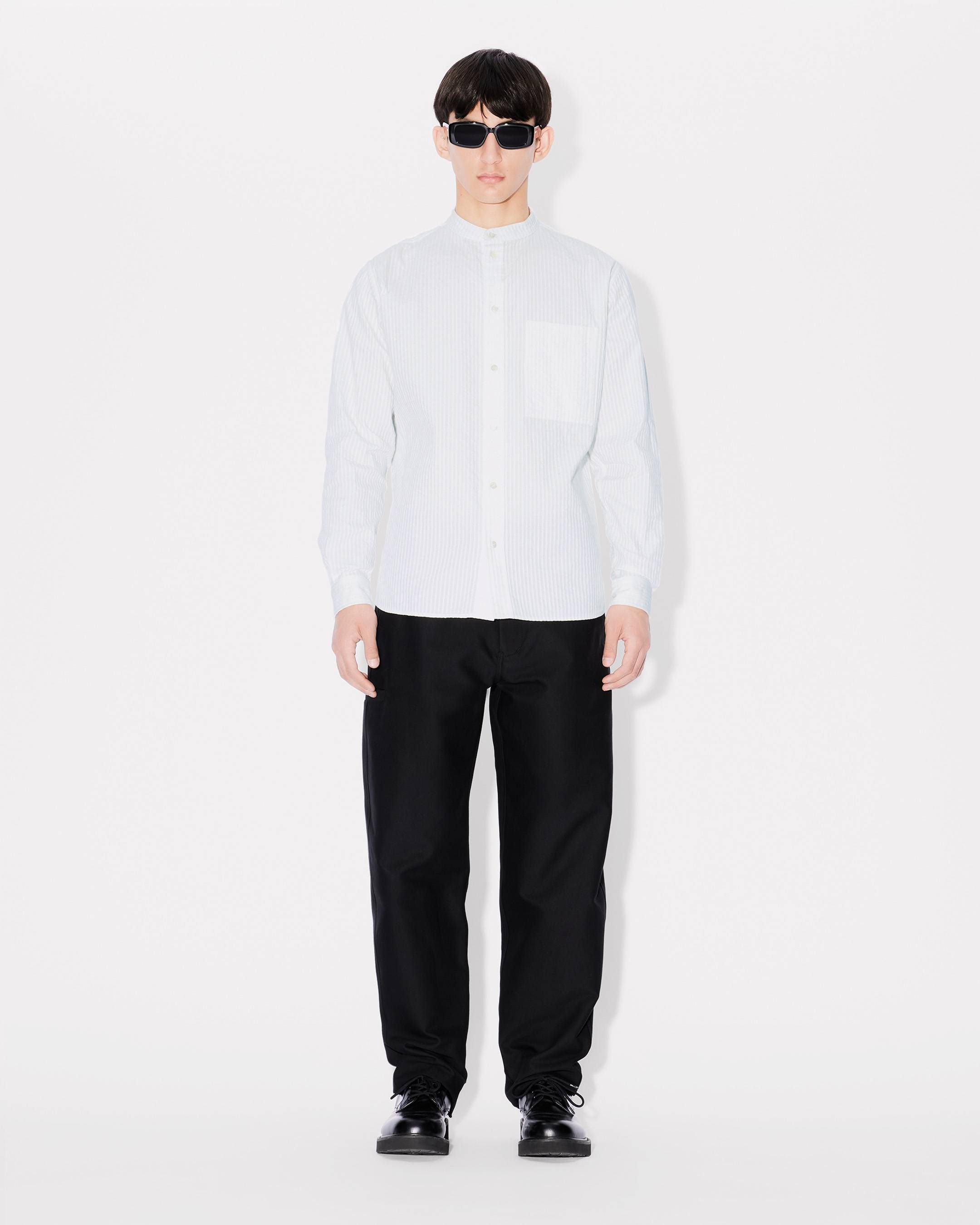 Kenzo - Áo sơ mi cổ trụ sọc gân