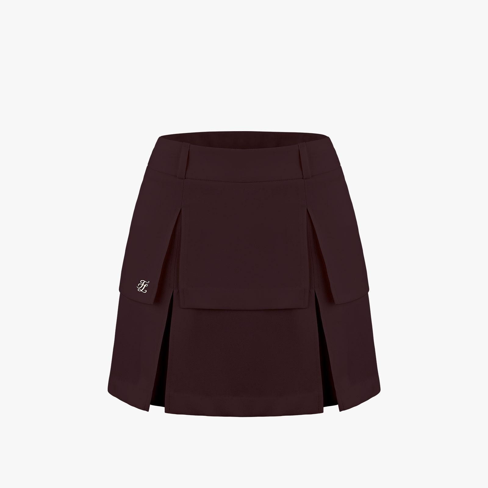 FairLiar - Chân váy High-Waist Layer - Đỏ