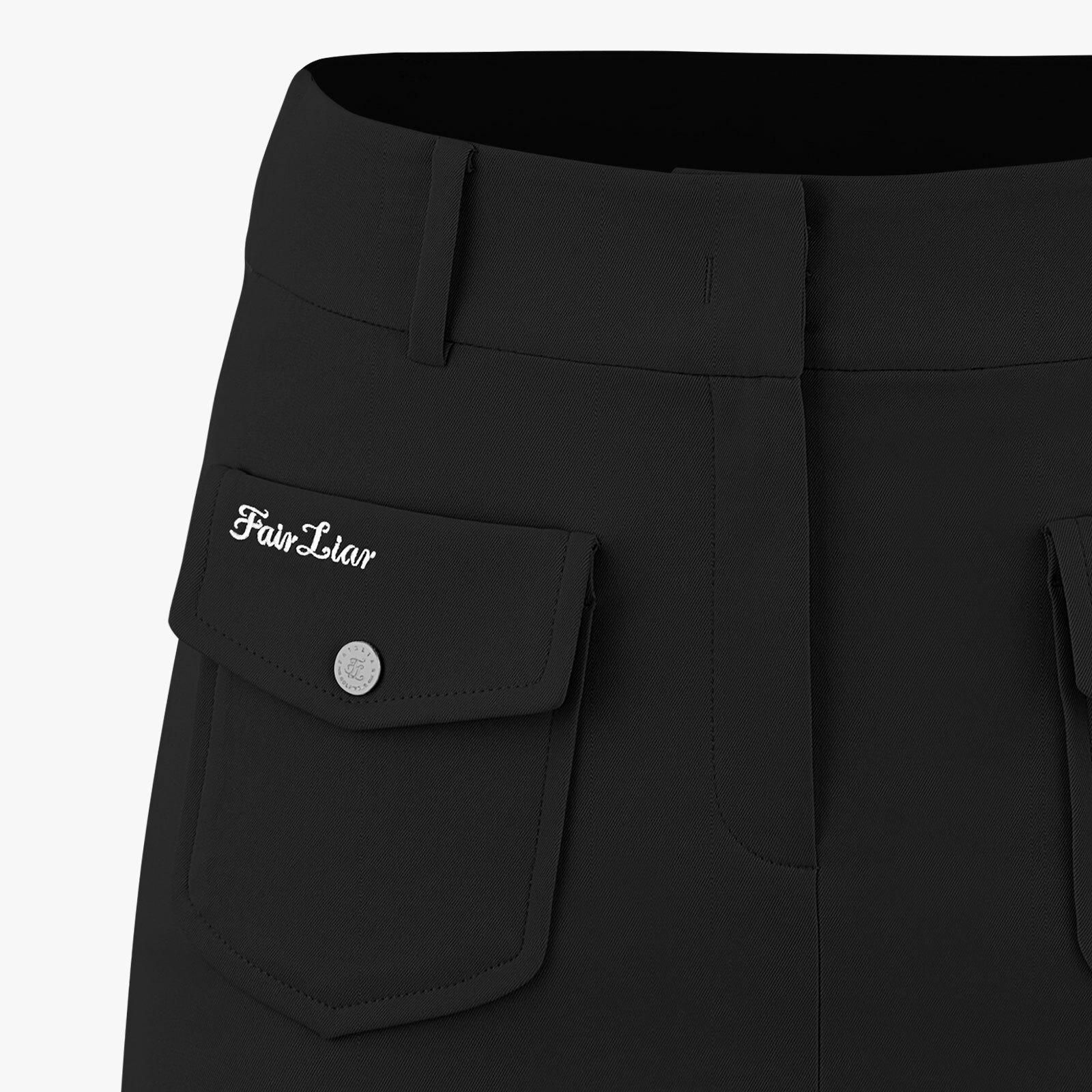 FairLiar - Chân váy Front Pocket - Đen