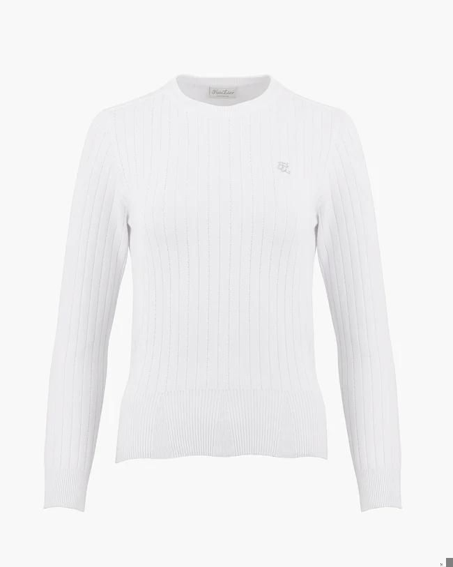 FairLiar - Áo len Round-neck - Trắng