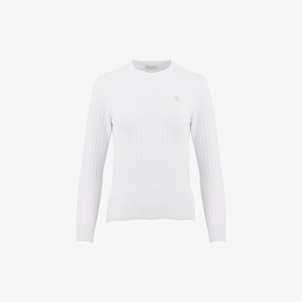 FairLiar - Áo len Round-neck - Trắng