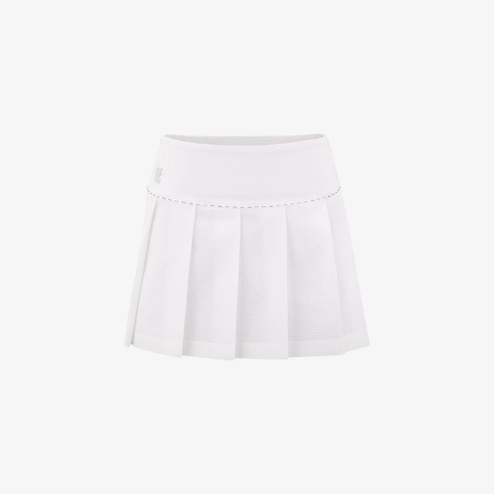FairLiar - Chân Váy Seersucker Pleats - Trắng
