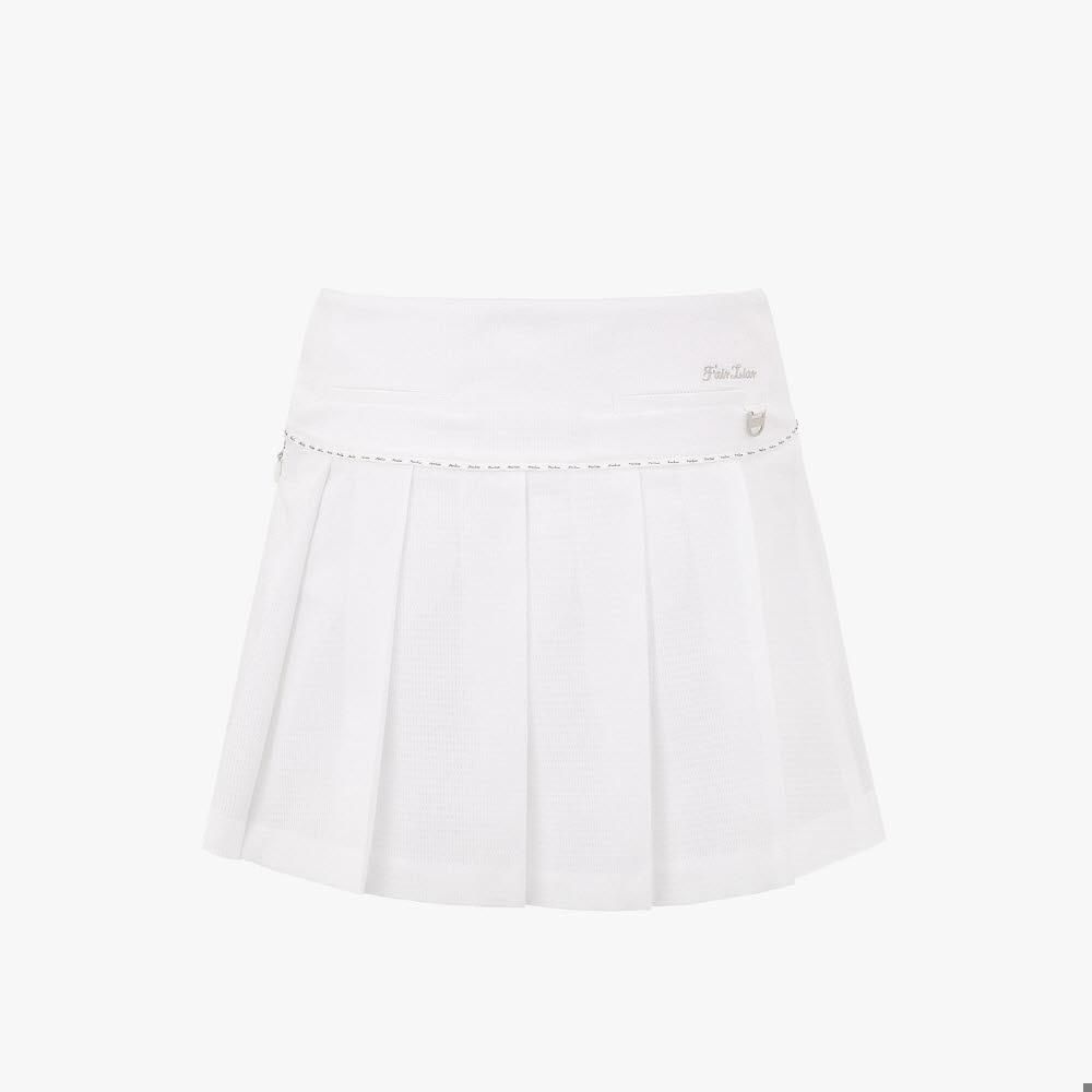FairLiar - Chân Váy Seersucker Pleats - Trắng