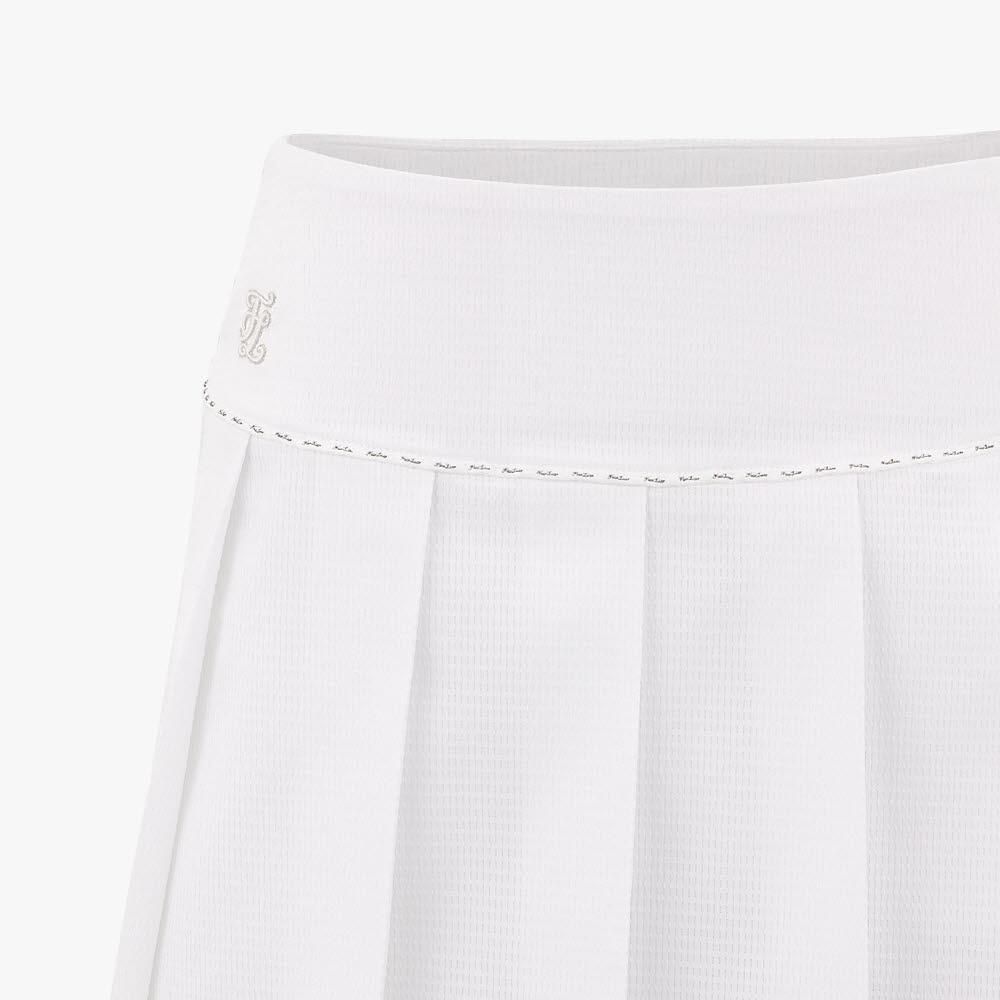 FairLiar - Chân Váy Seersucker Pleats - Trắng
