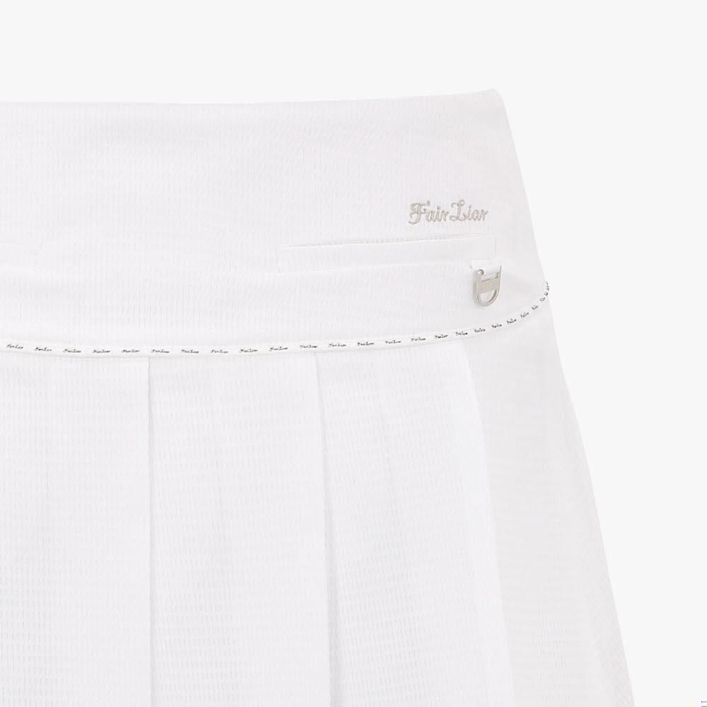 FairLiar - Chân Váy Seersucker Pleats - Trắng