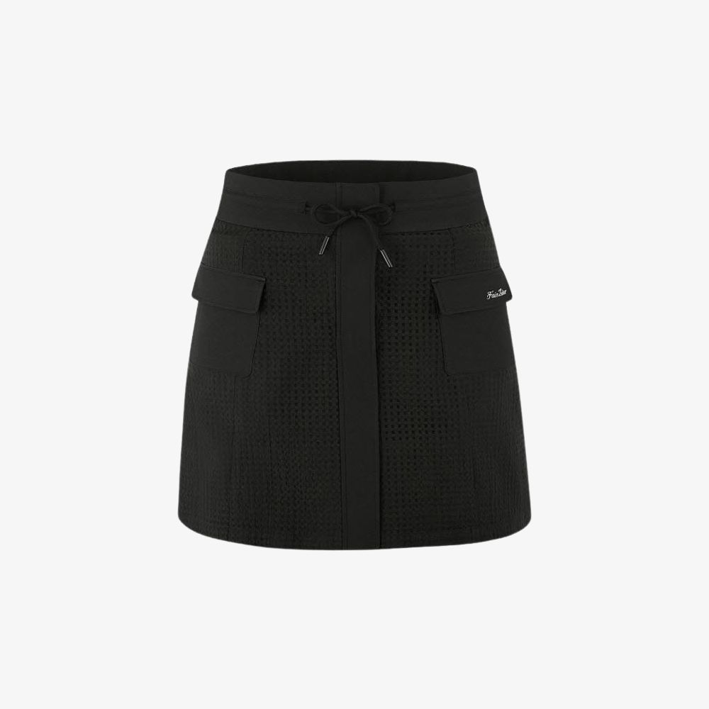 FairLiar - Chân váy High-Waist Mesh - Đen