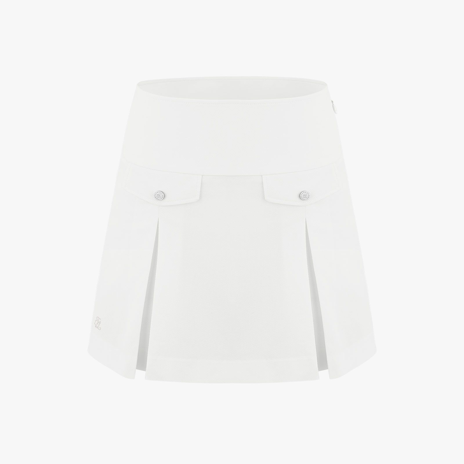 FairLiar - Chân váy A-line Pocket Pleated - Trắng