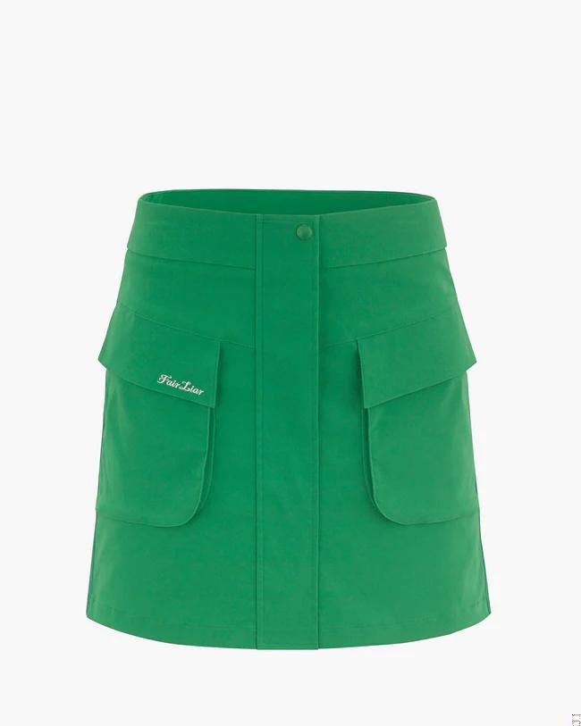 Chân Váy Cargo Flare High-Waist - Xanh lá