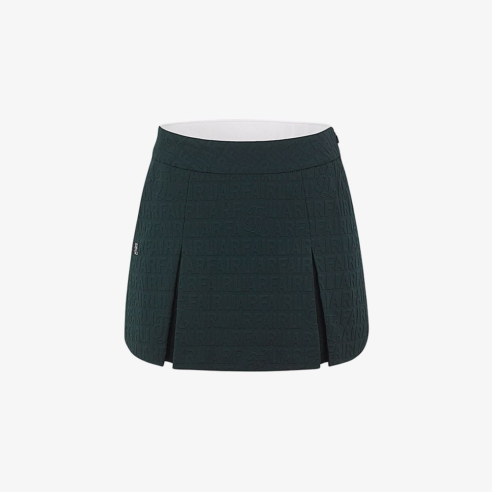 FairLiar - Chân Váy Logo Jacquard Band - Xanh lá